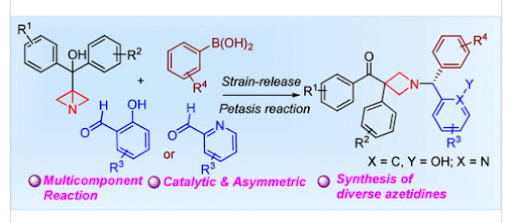 Strain-Release Asymmetric Multicomponent Reaction to Access Diverse N-α-Bisaryl-C3-quaternary Azetidines